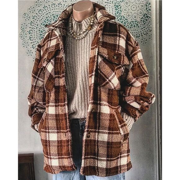 🆕️The Amelia// Cinnamon fleece shacket - Picture 1 of 4